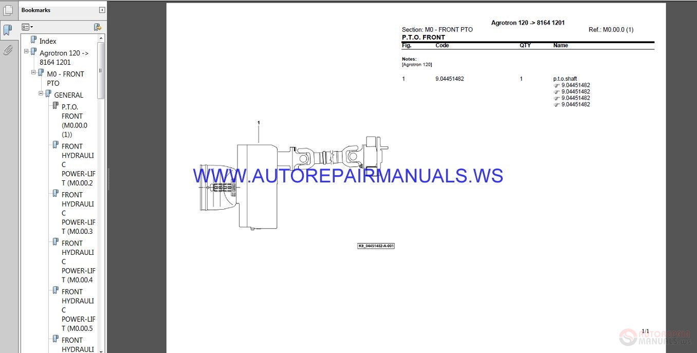 Deutz Fahr Agrotron 120 After 81641201 Parts Manual | Auto Repair ...