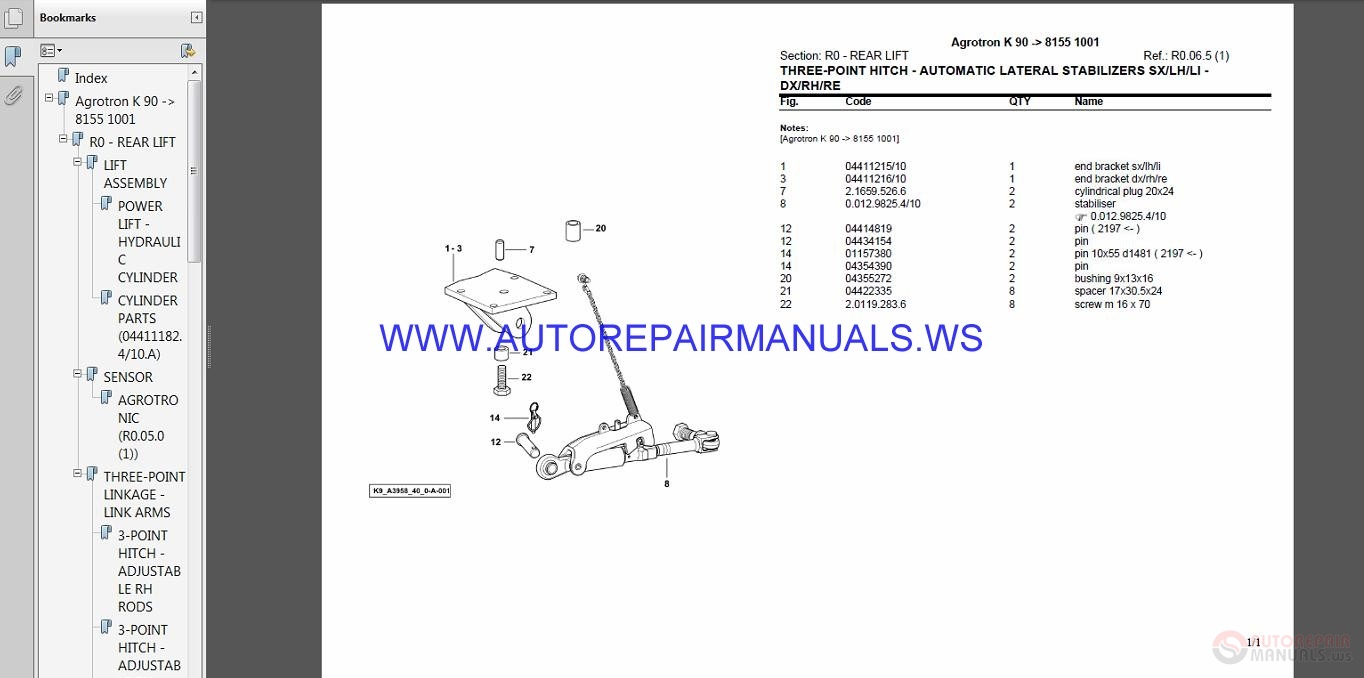 Deutz Fahr Agrotron K 100 After 81561001 Parts Manual | Auto Repair ...