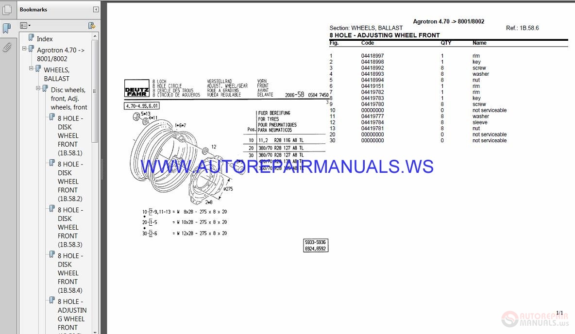 Deutz Fahr Agrotron Traktore Laden Reparatur Service Manuell 6.05 6.20, 6.15 