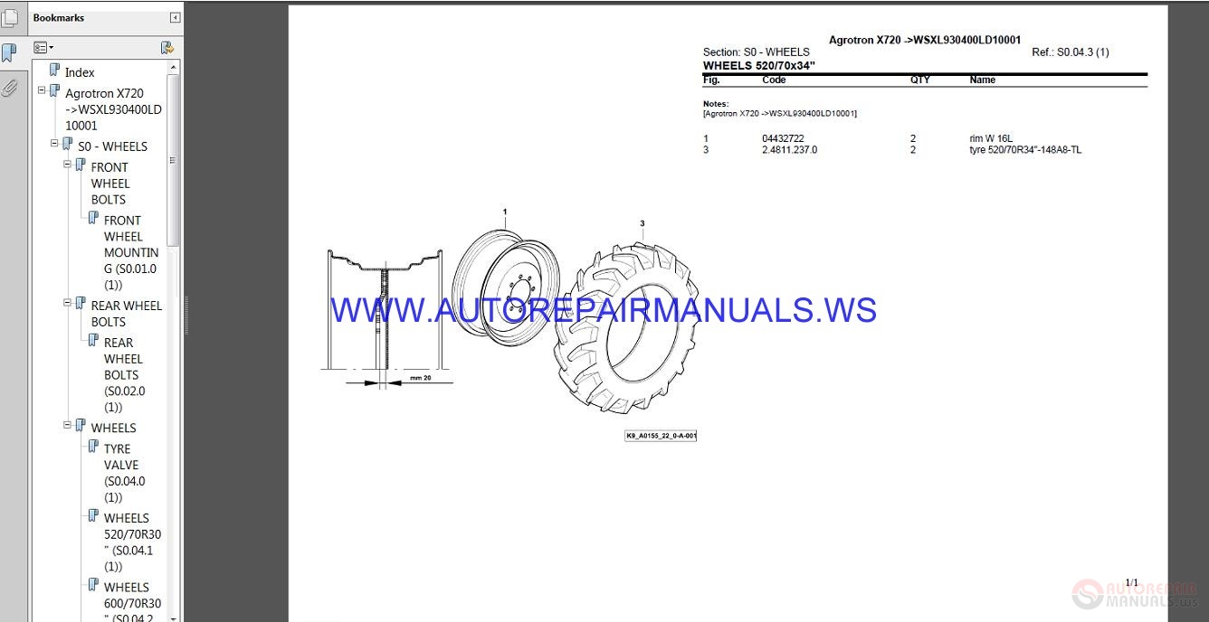 Deutz Fahr Agrotron 720 After WSXL930400LD10001 Parts Manual | Auto ...