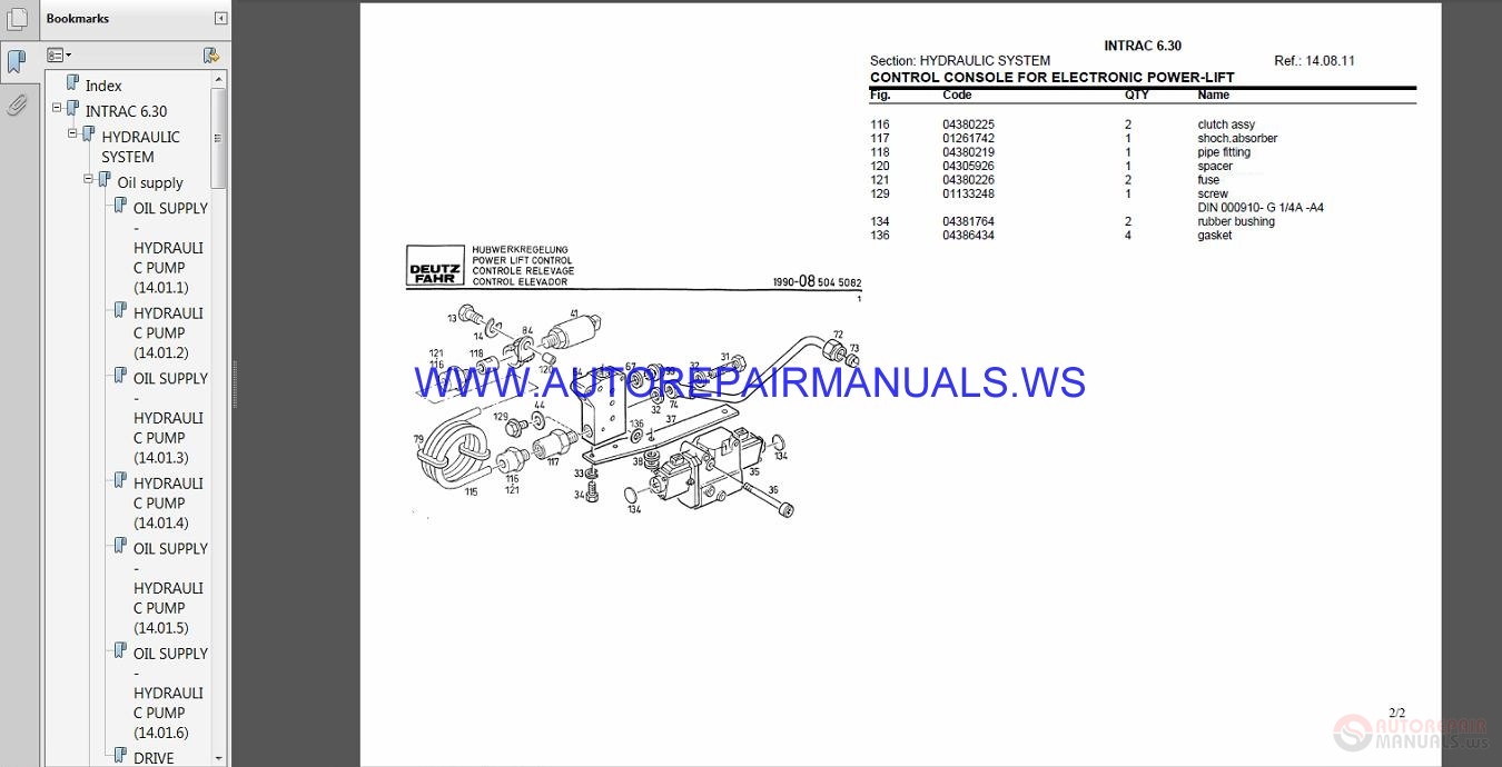 Deutz Fahr Intrac 6.60 Parts Manual | Auto Repair Manual Forum - Heavy ...