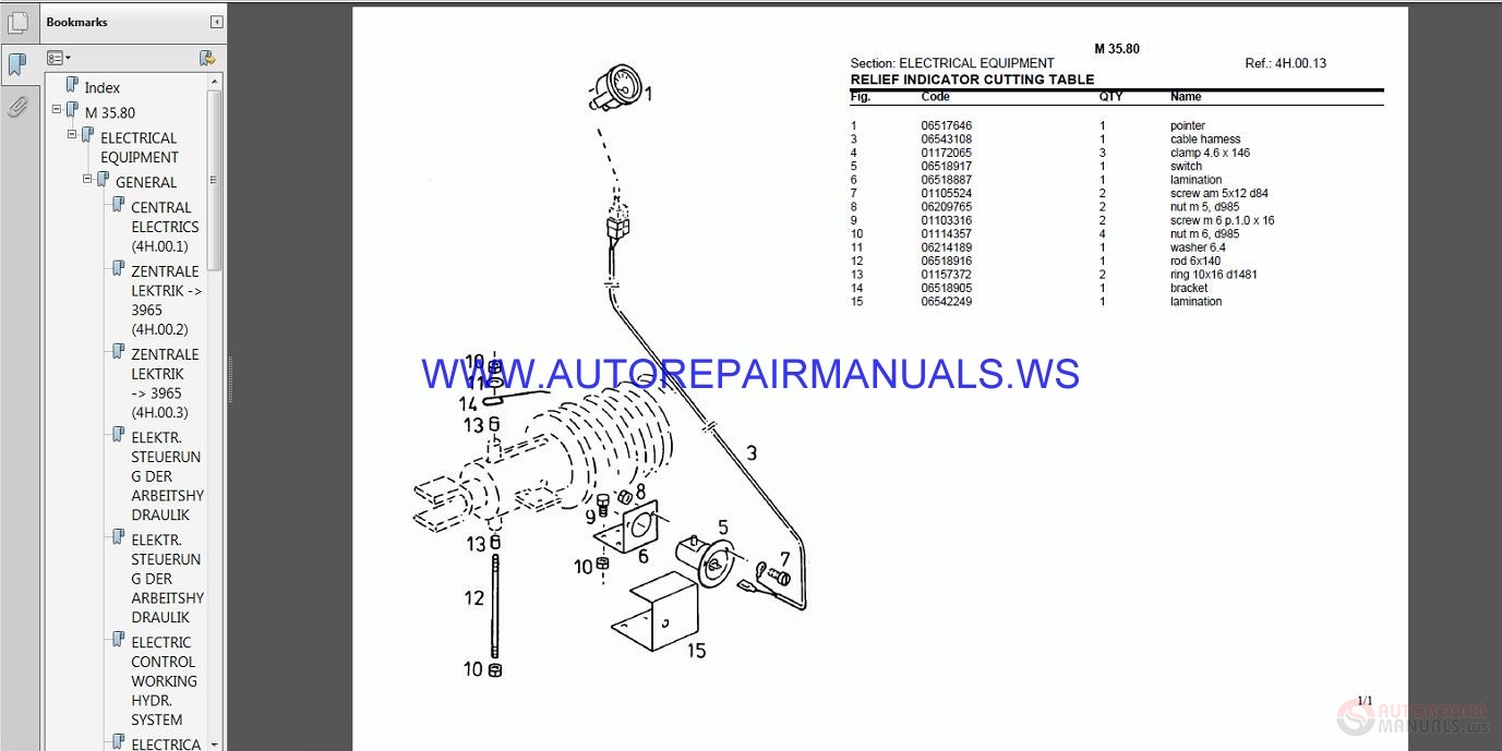 Deutz Fahr M3580 Parts Manual 