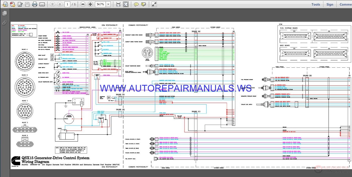 Cummins QSX15 Generator-Drive Control System Wiring ... auto repair wiring diagrams 