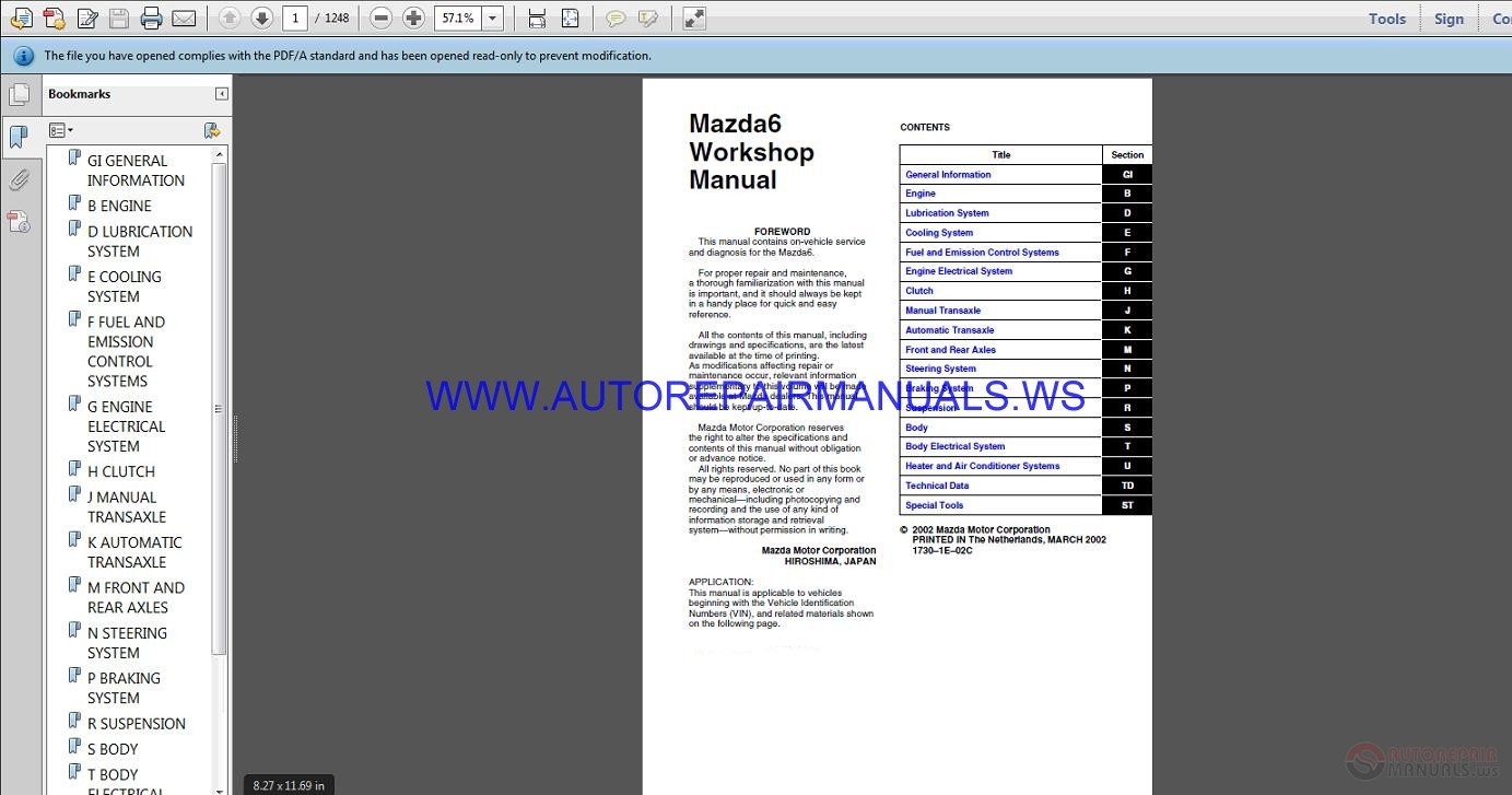 Mazda 6 Workshop Manual | Auto Repair Manual Forum - Heavy Equipment