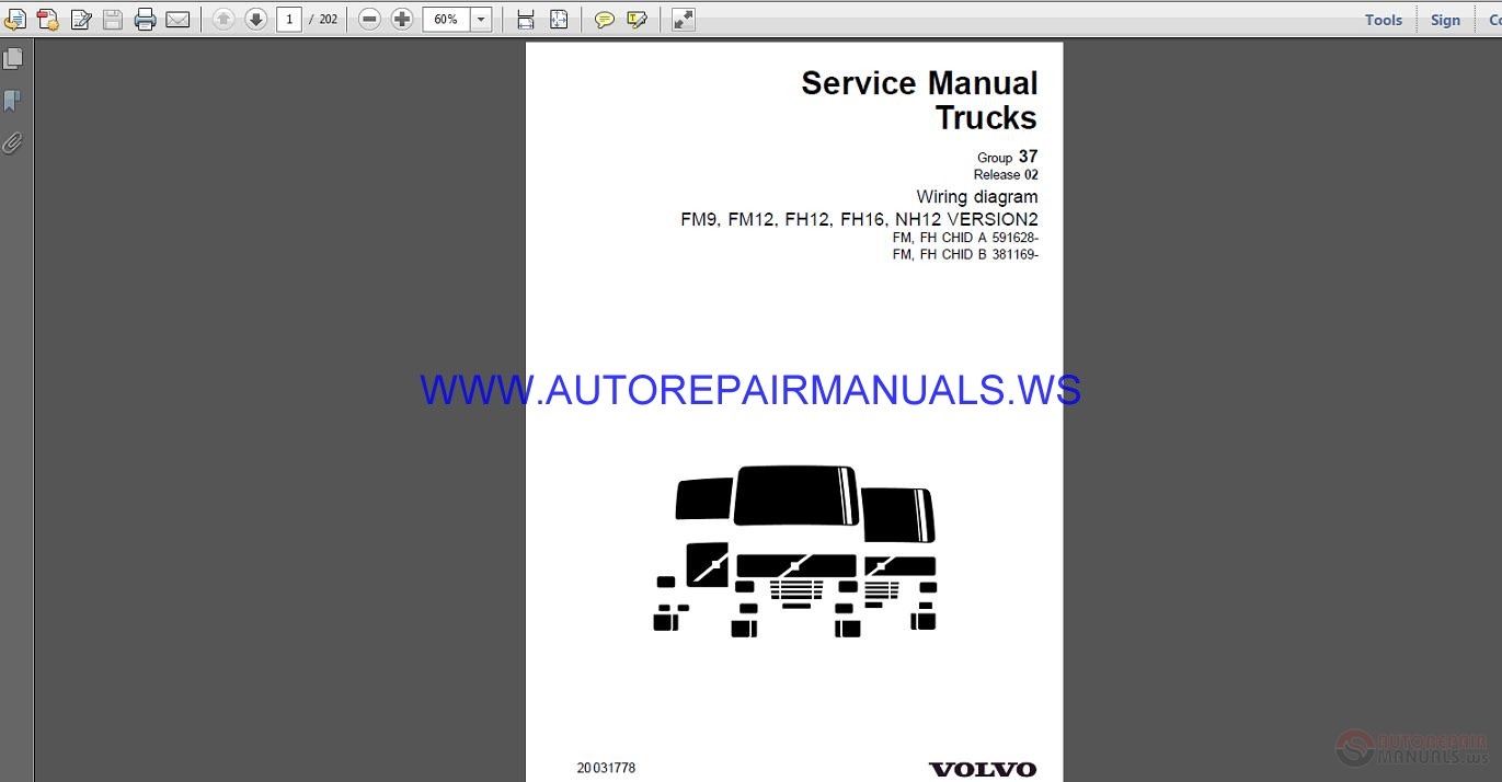 Volvo Trucks FH12 Wiring Diagram (WD) Service Manual ... wiring diagram volvo fl10 