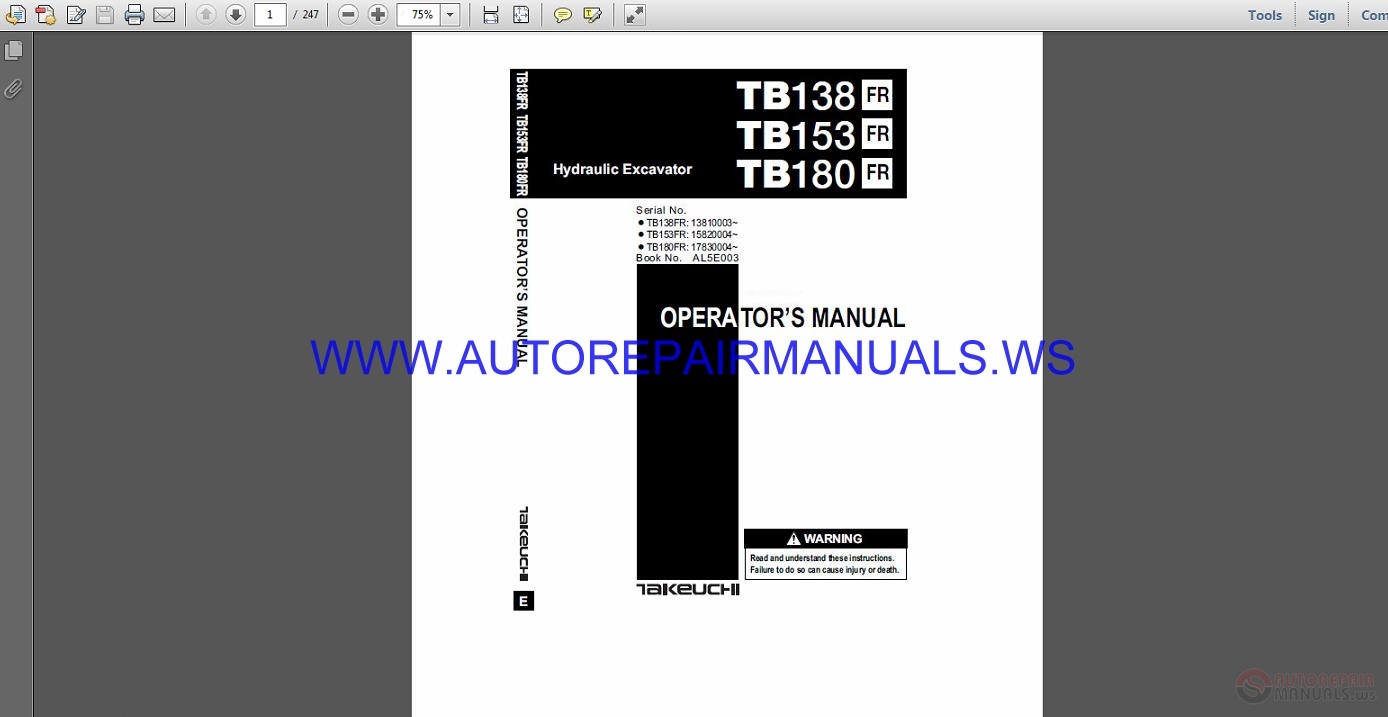 Takeuchi tl130 manual