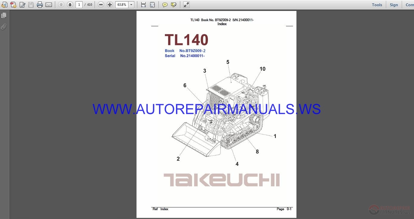 Takeuchi TL140 Parts Manual BT9Z009 2 Auto Repair Manual Forum Heavy Equipment Forums 