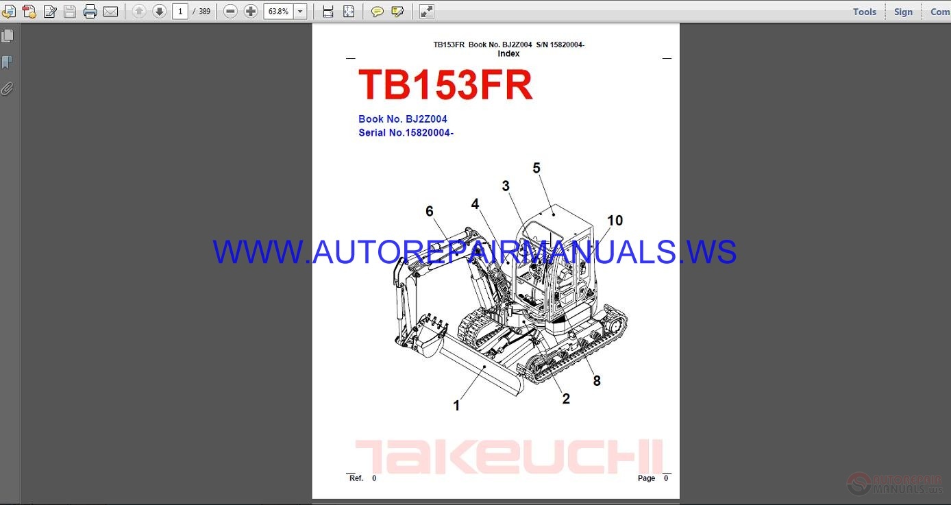 Takeuchi TB153FR Parts Manual BJ2Z004 | Auto Repair Manual Forum