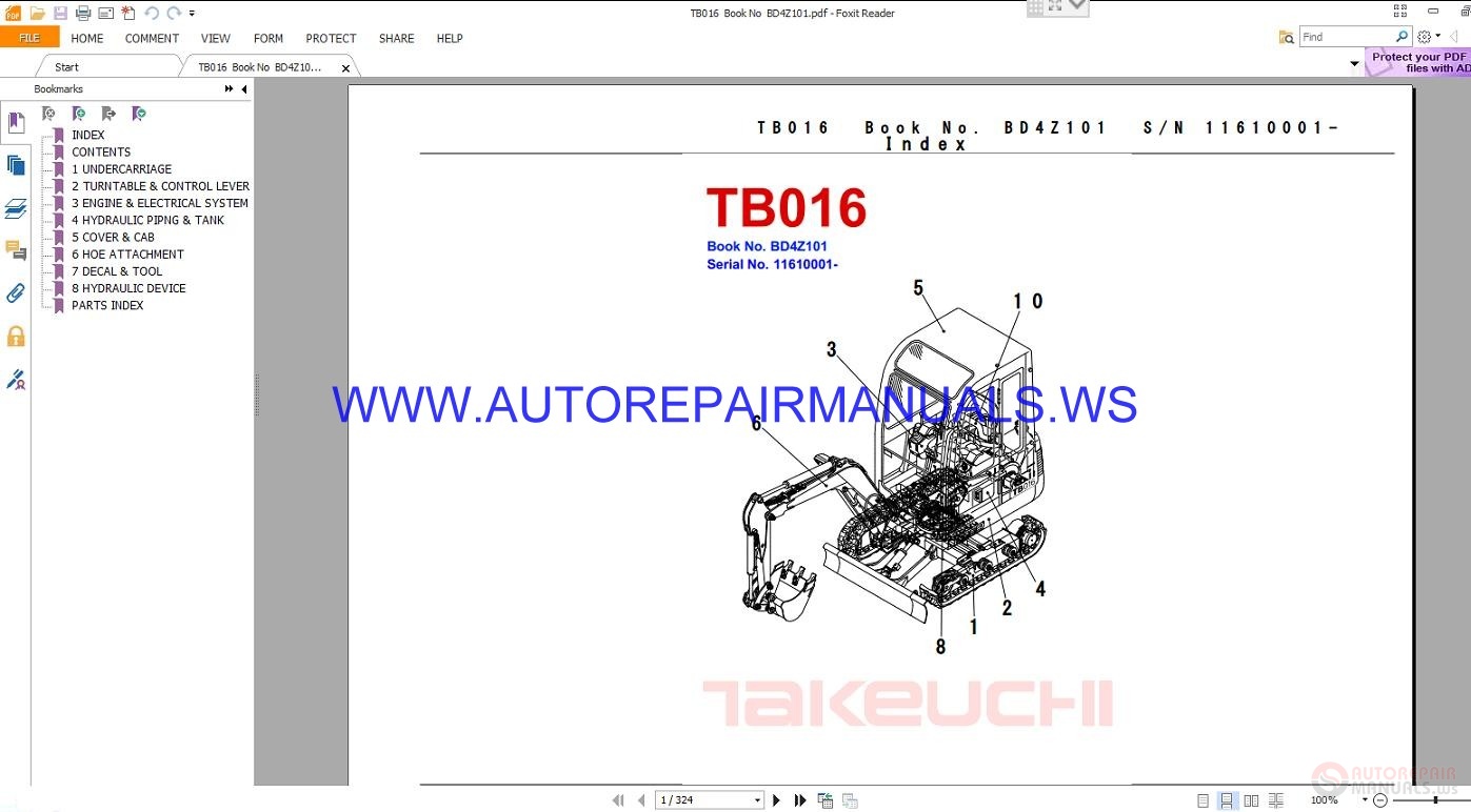 Takeuchi TB016 Parts Manual BD4Z101 | Auto Repair Manual Forum - Heavy