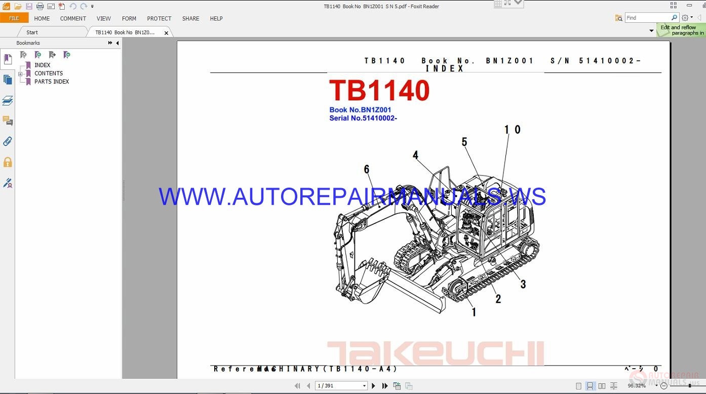 Takeuchi TB1140 Parts Manual BN1Z001 | Auto Repair Manual Forum - Heavy
