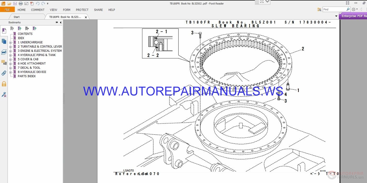 Takeuchi TB180FR Parts Manual BL5Z002 | Auto Repair Manual Forum