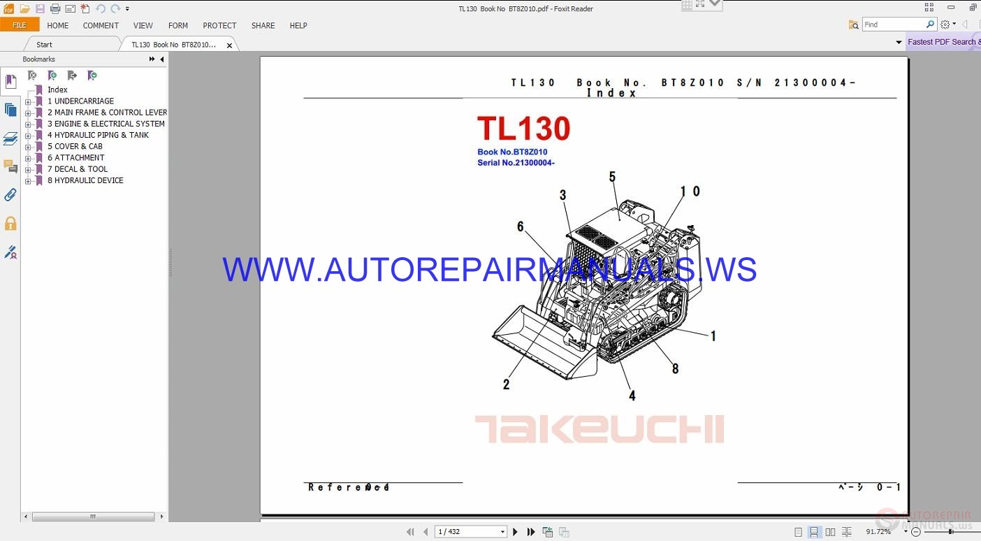 Takeuchi TL130 Parts Manual BT8Z010 | Auto Repair Manual Forum - Heavy
