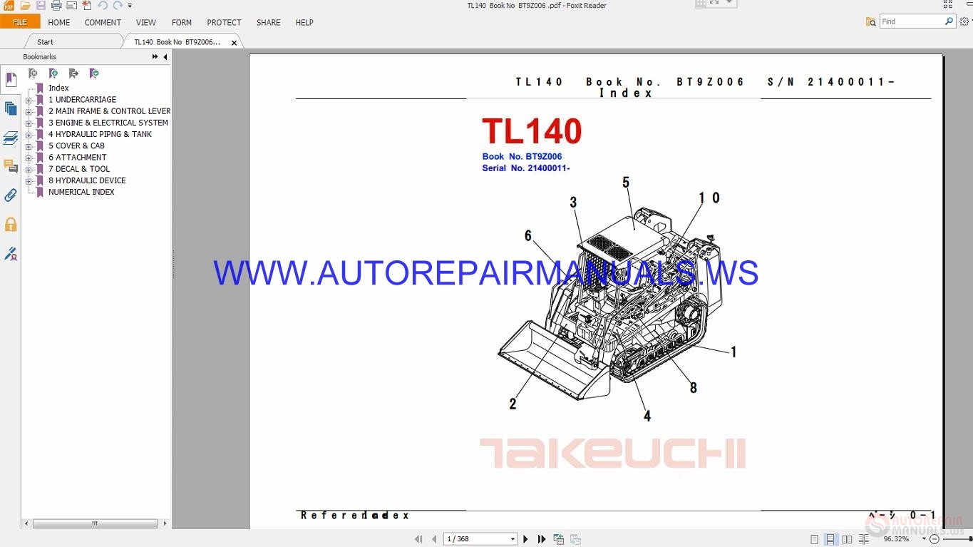 Takeuchi tl140 service manual pdf