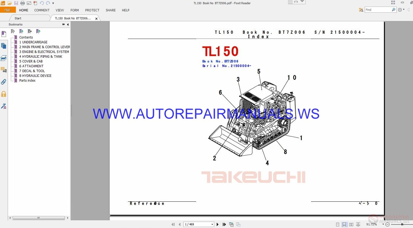 Takeuchi TL150 Parts Manual BT7Z006 | Auto Repair Manual Forum - Heavy