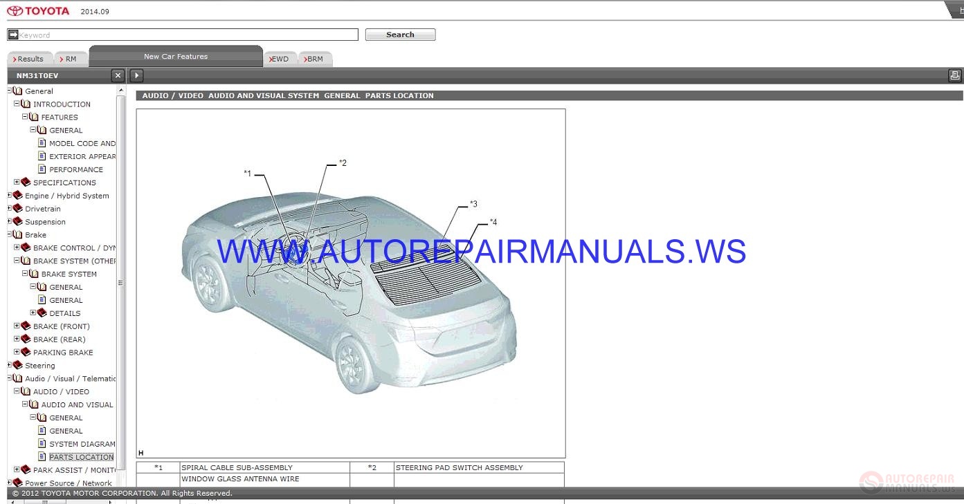 Toyota ZRE17 Corolla Altis Service Information Manual 2014 ...