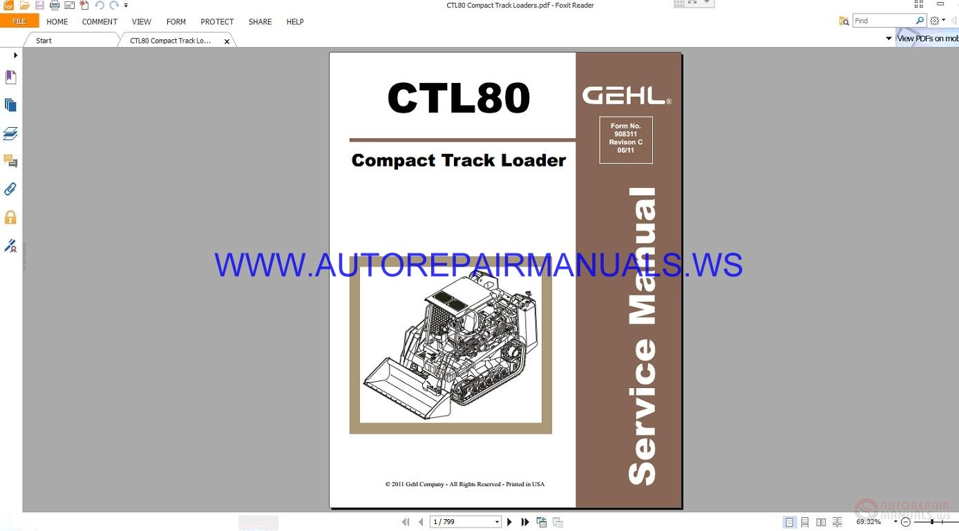 GEHL CTL80 Compact Track Loaders Service Manual 908311 | Auto Repair