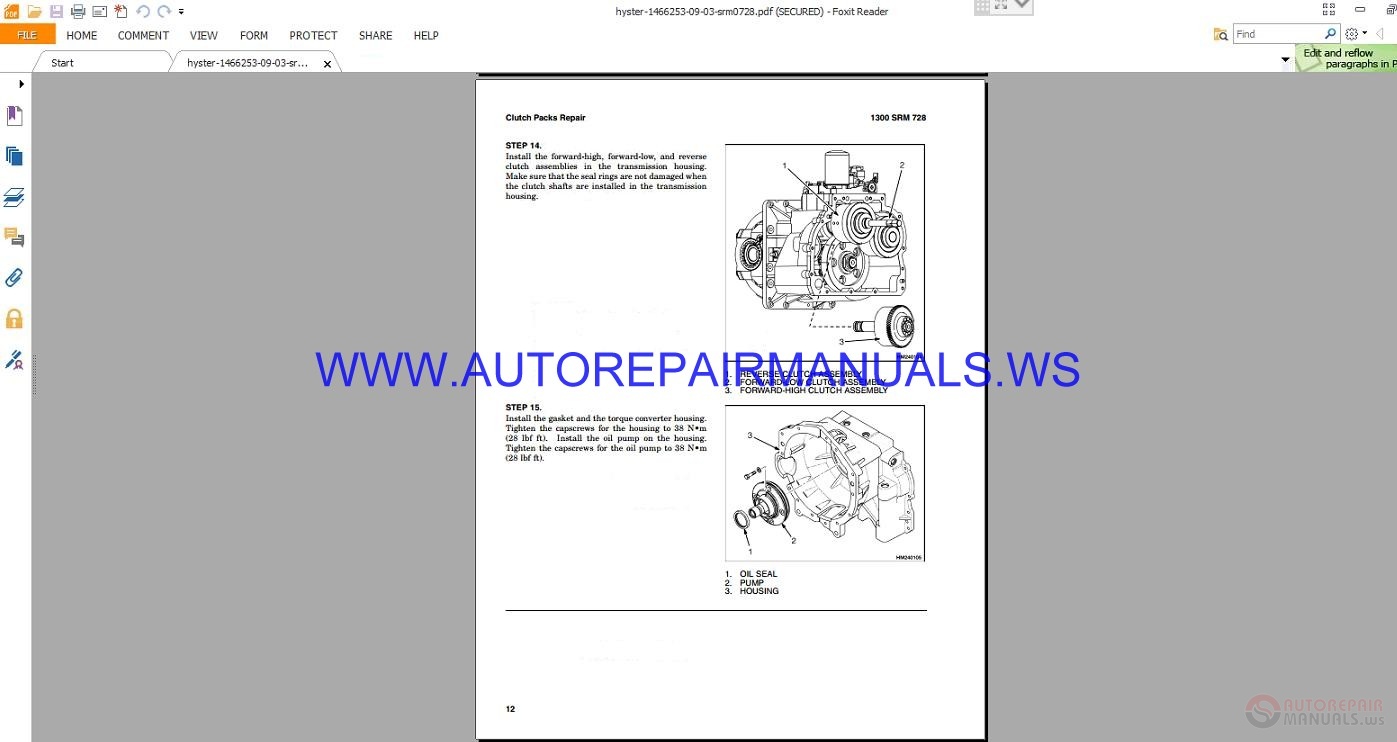 Hyster H70-120XM (L005) Service Manual | Auto Repair Manual Forum ...