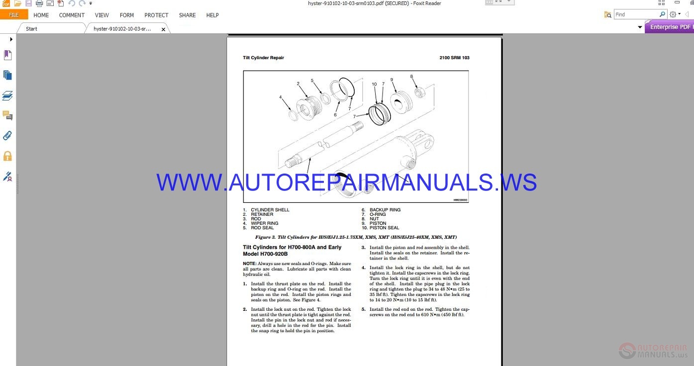 Hyster H800-1050C (C117) Service Manual | Auto Repair Manual Forum ...