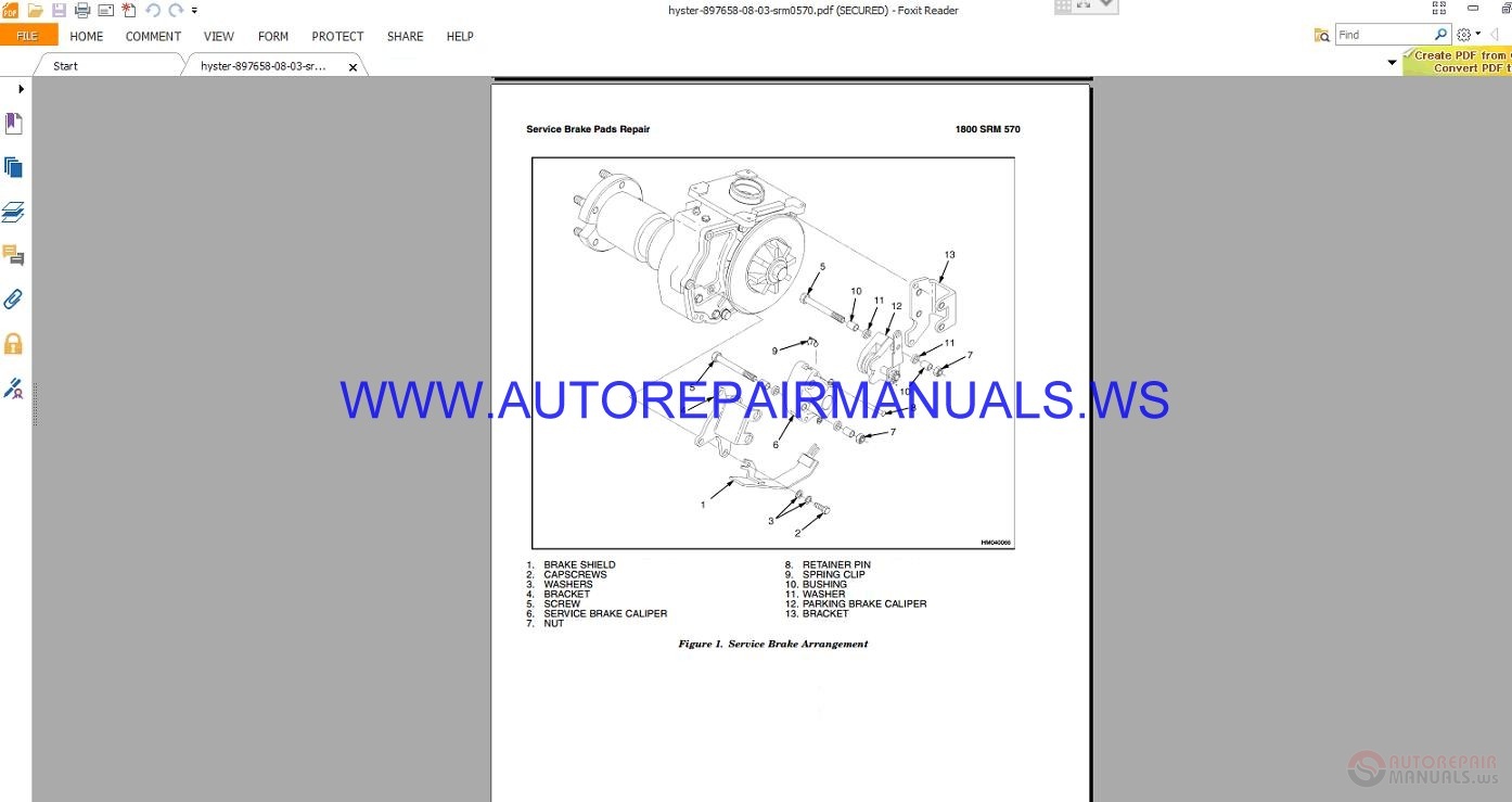 Hyster J30-35-40XMT(C160F160) Service Manual | Auto Repair Manual Forum ...