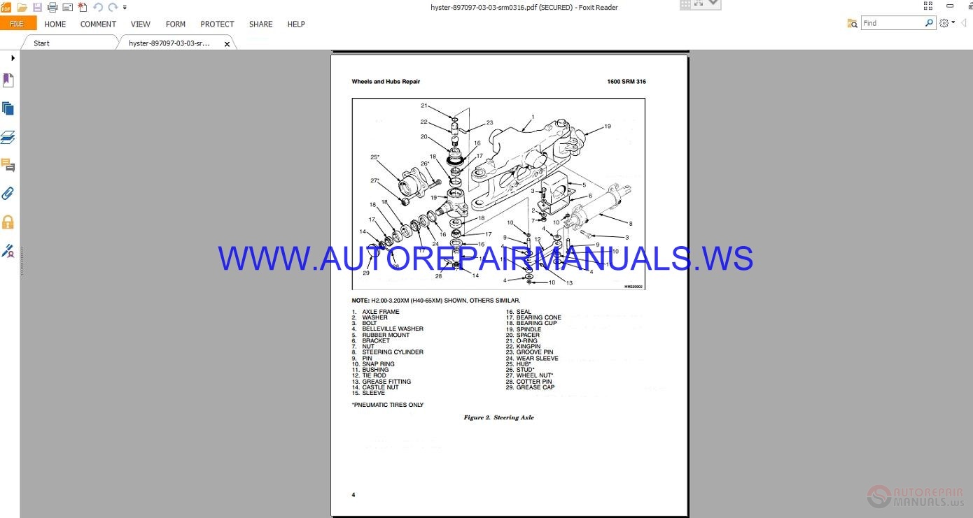 Hyster J40-50-60-65XM2 Service Manual | Auto Repair Manual Forum ...