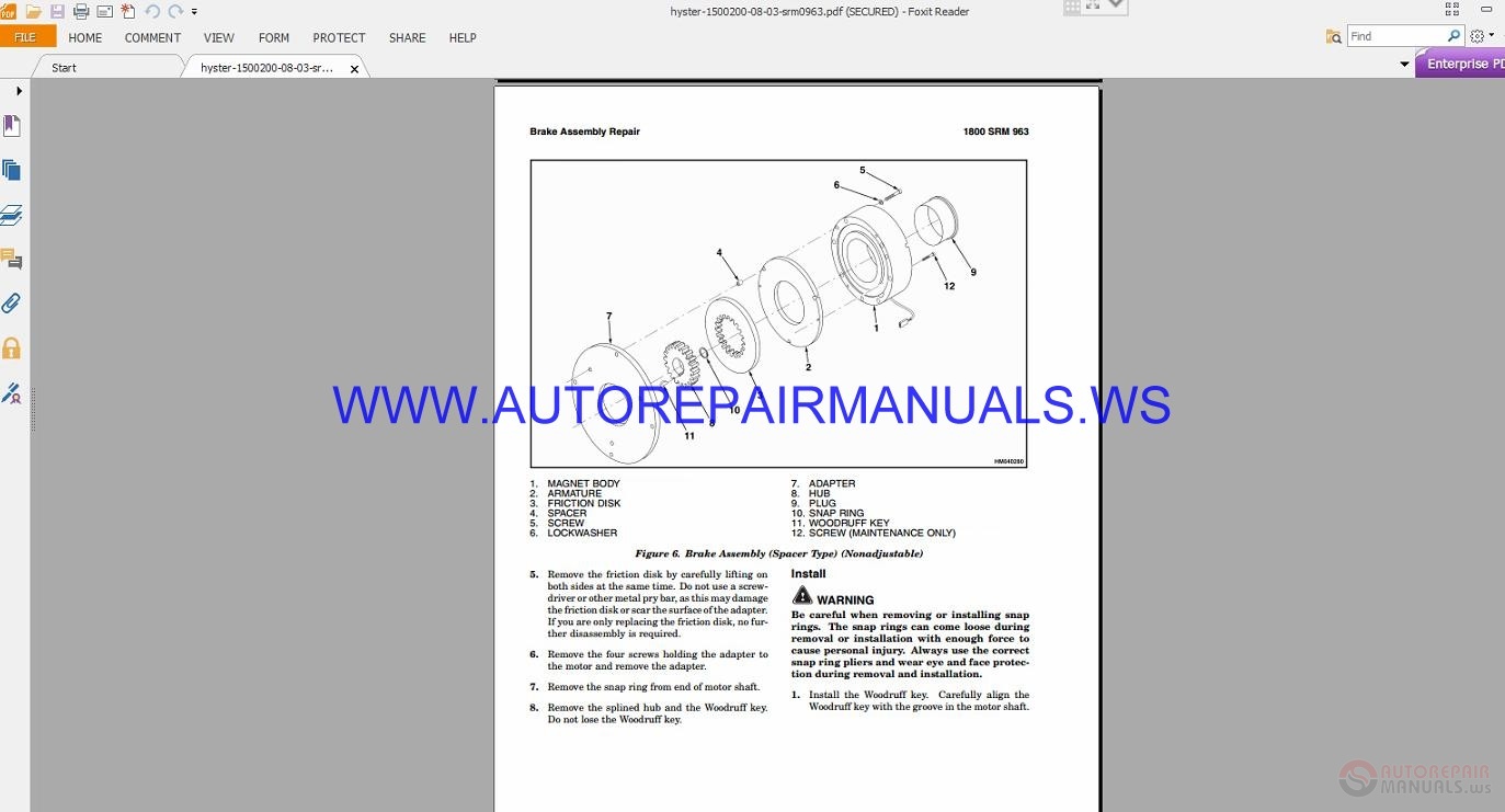 Hyster W60Z W80Z Service Manual | Auto Repair Manual Forum - Heavy ...