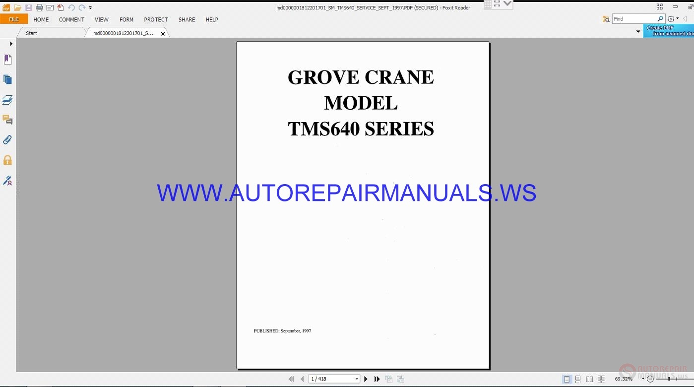 GROVE Crane TMS640 Service Maintenance Manual md0000001812201701_9-1997