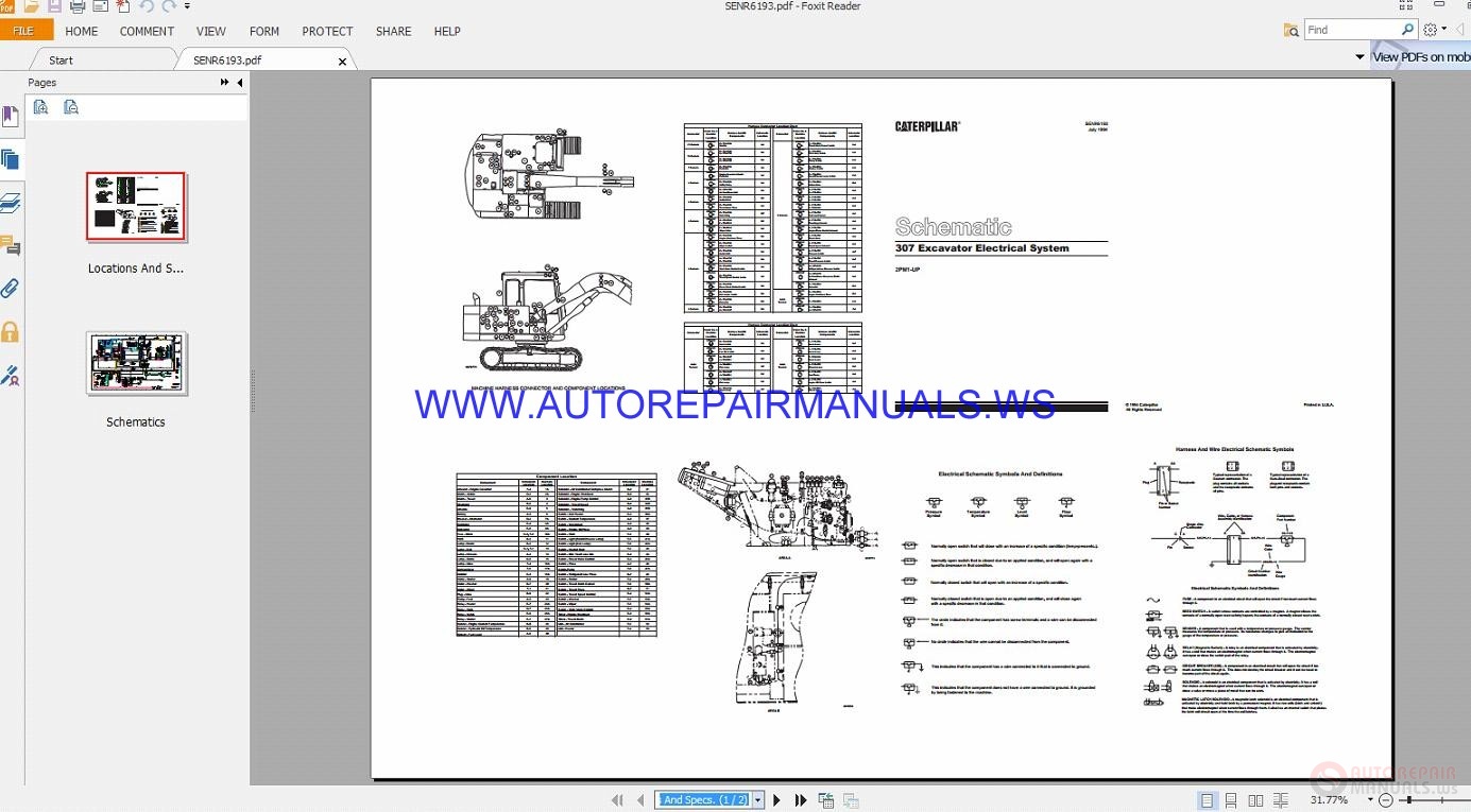 Caterpillar 307 Excavators Electrical Schematics Manuals | Auto Repair ...