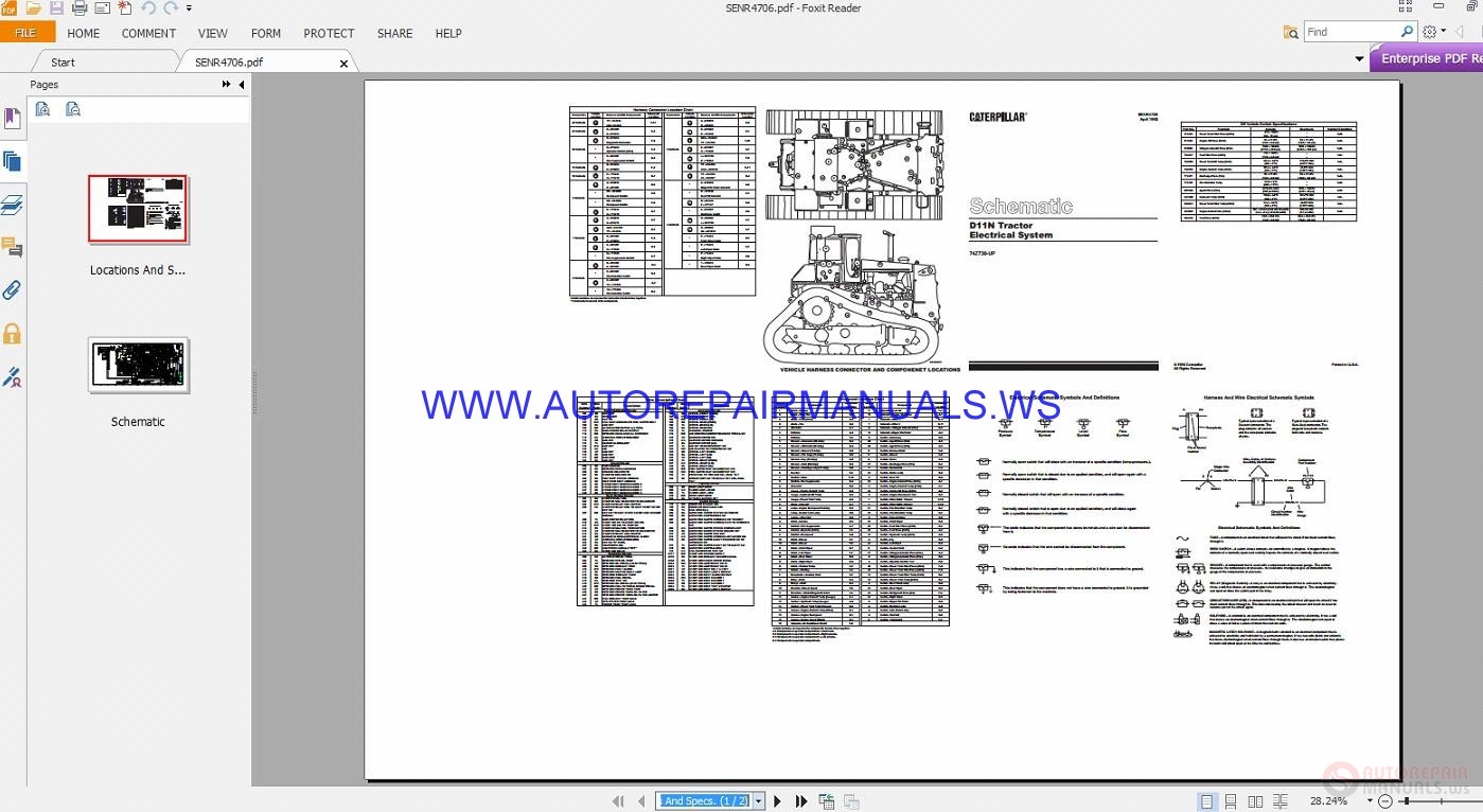 Caterpillar D11N Tractor Electrical Schematics Manuals | Auto Repair ...