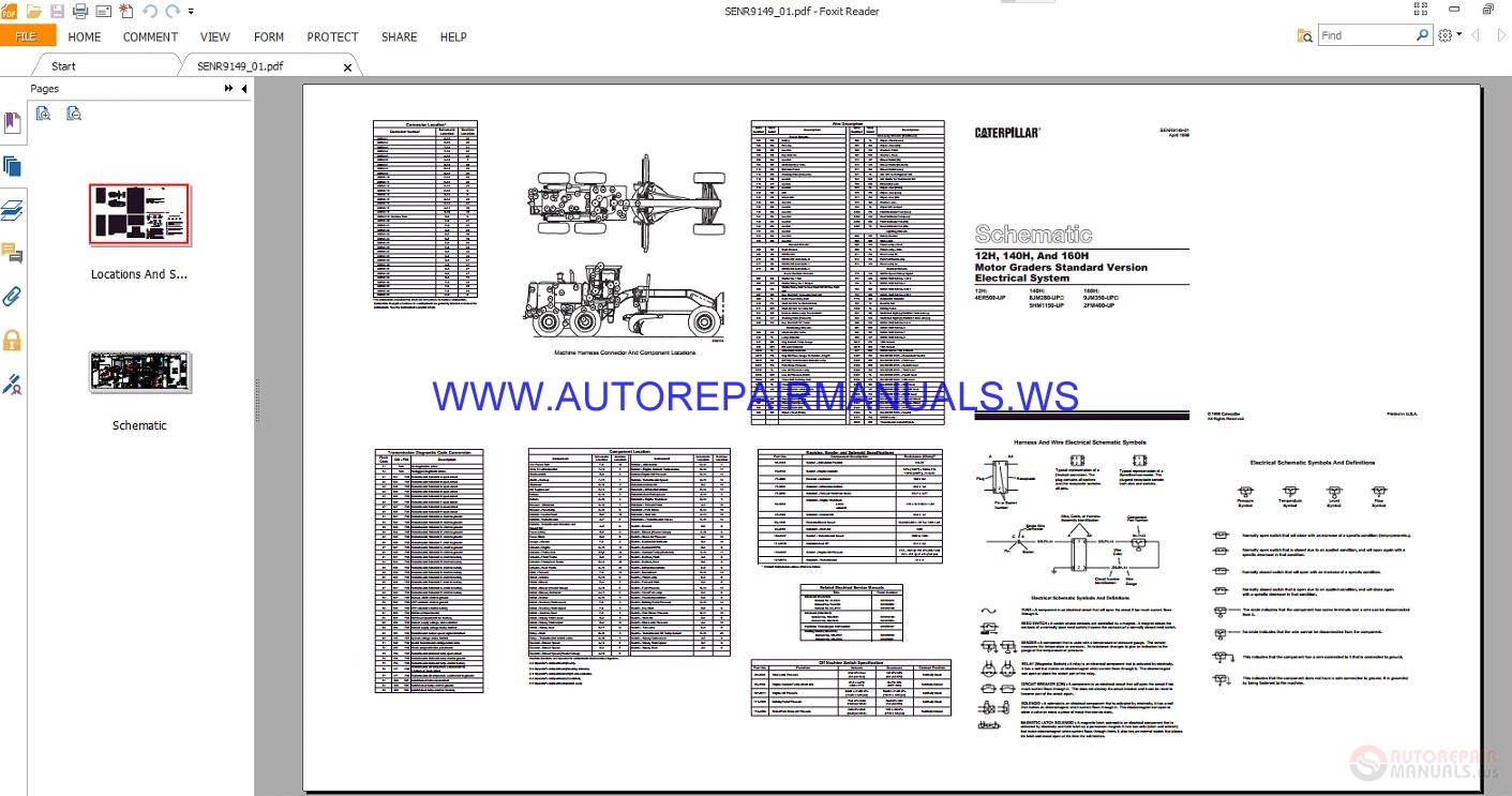 Caterpillar D12H-160H Motor Graders Electrical Schematics Manuals ...