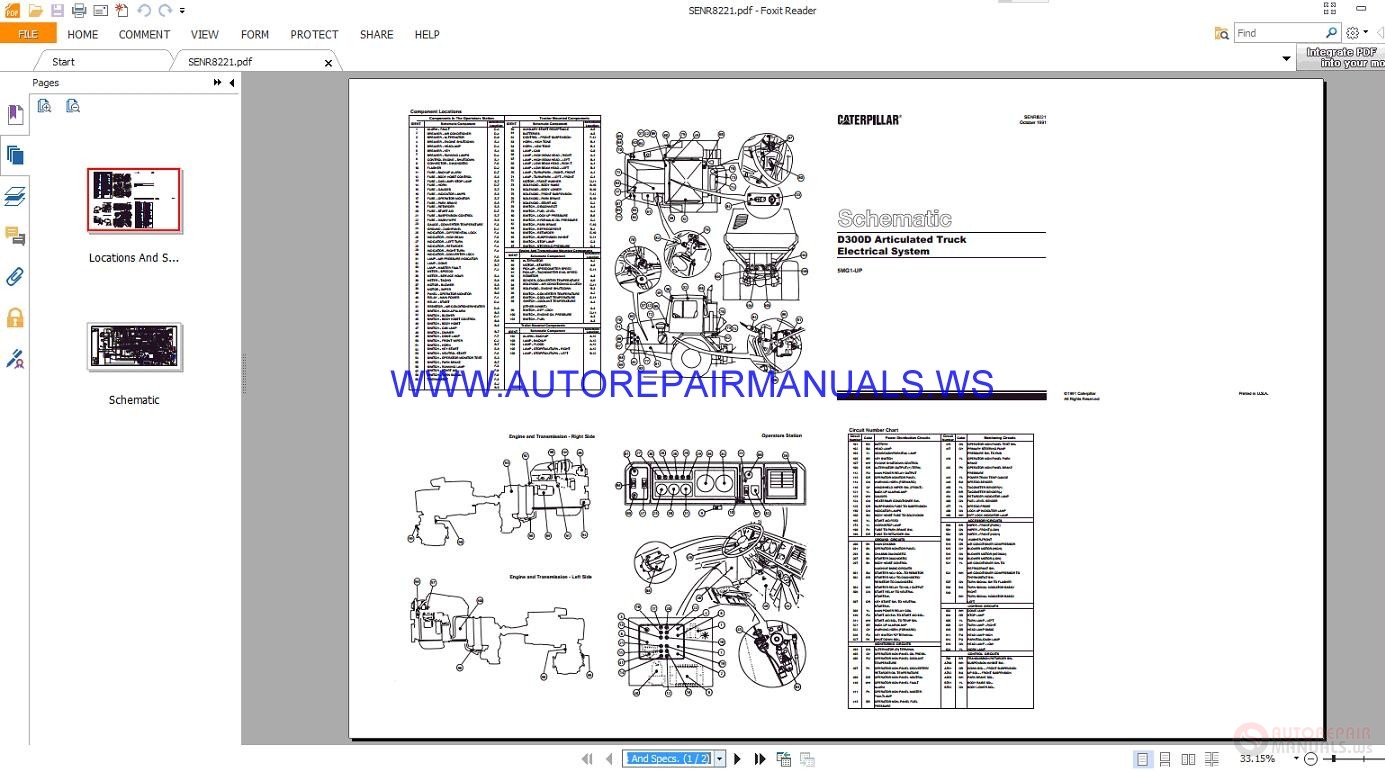 Caterpillar D300d Articulated Truck Electrical Schematics Manuals 