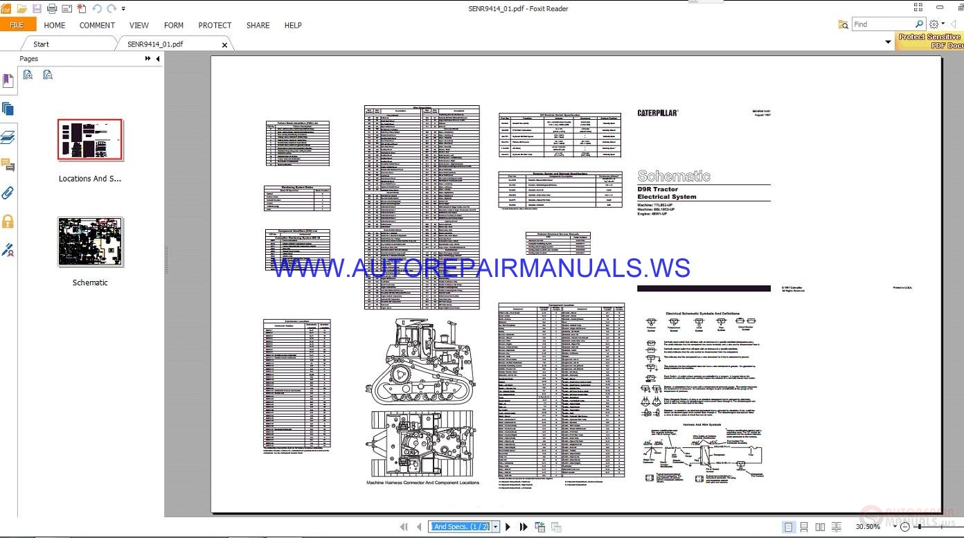 Caterpillar D9R Tractor Electrical Schematics Manuals SENR9414_01 ...