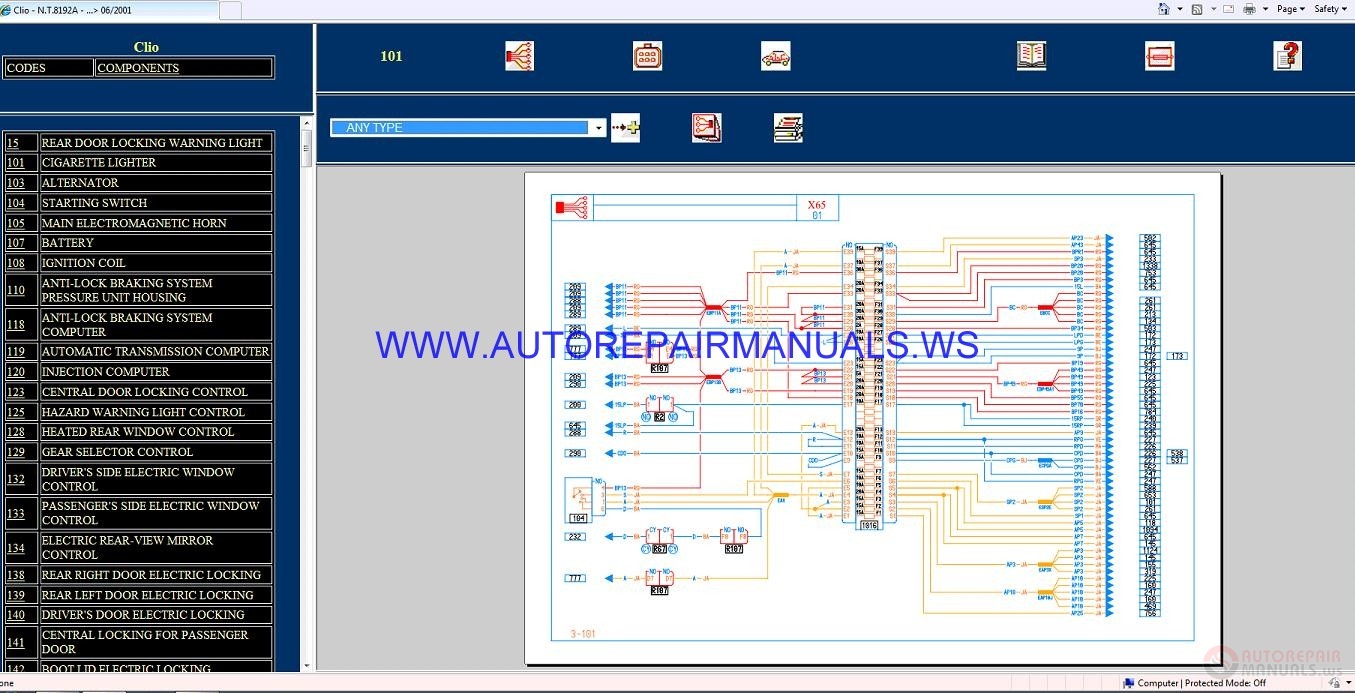 Renault Clio X65 Nt8192a Disk Wiring Diagrams Manual 06