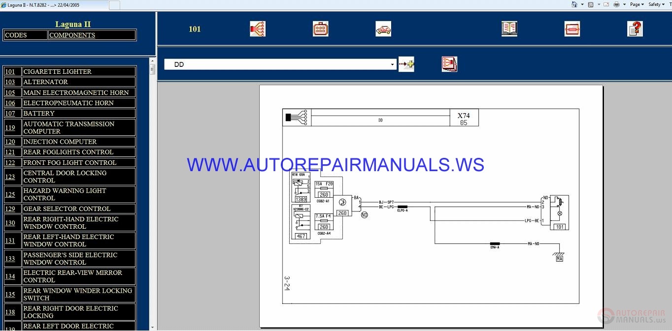 Renault Laguna II X74 NT8282 Disk Wiring Diagrams Manual 22-04-2005 | Auto Repair Manual Forum ...