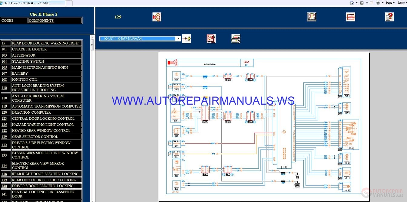 Renault Clio Ii Phase 2 X65 Nt8234 Disk Wiring Diagrams
