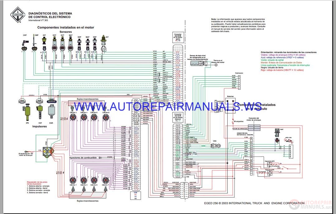 International Vt365 Electrical Schematic 9800 2003