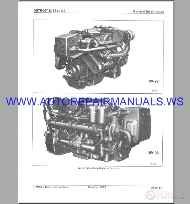 Detroit Diesel OLD Series 53-92 Engine Service Manual 1973-1988 | Auto