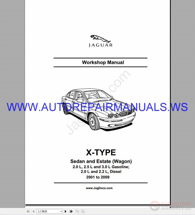 Jaguar X Type 2001-2009 Workshop Service Repair Manual-téléchargement X400 