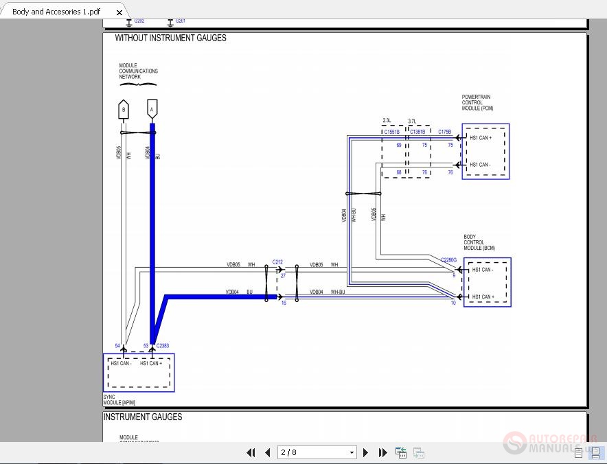 Ford Mustang 2015 5.0 Litre Engine Wiring Diagrams | Auto Repair Manual