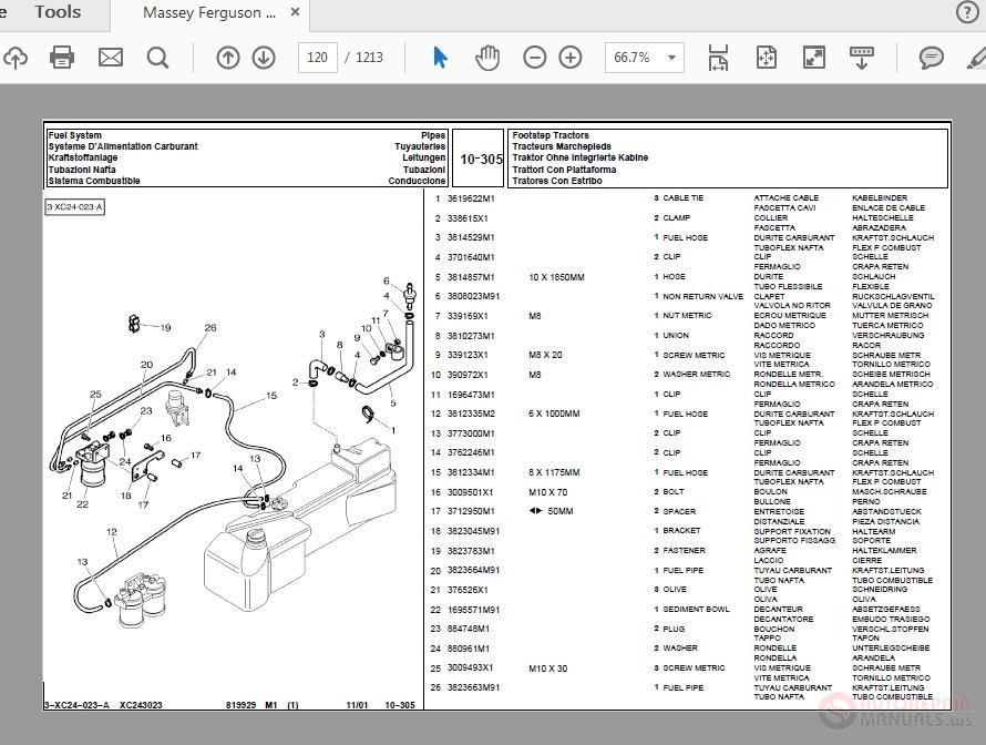 Massey Ferguson MF 4325 4335 819929M1Parts Manual | Auto Repair Manual ...