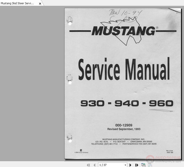 Mustang Skid Steer Wiring Schematic - Wiring Diagram
