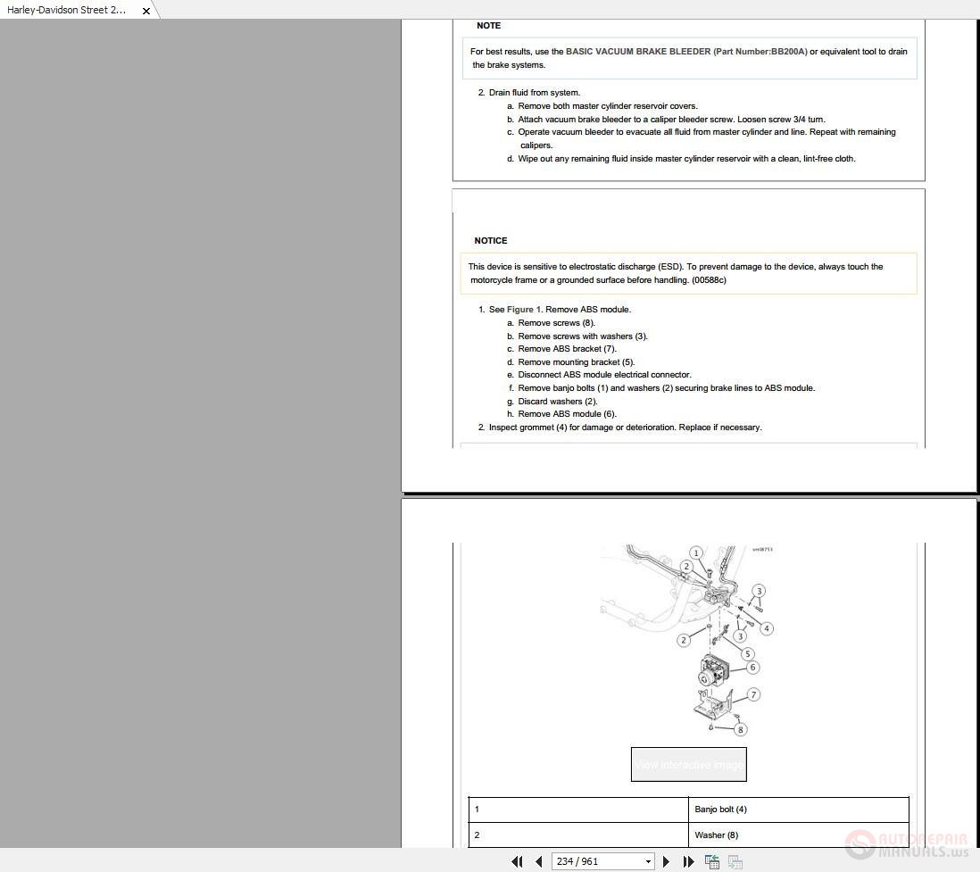 Harley-Davidson Street 2018 Service Manual | Auto Repair Manual Forum