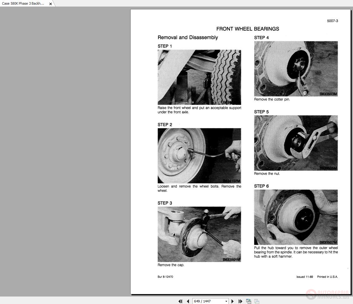 Case 580K Phase 3 Backhoe Service Manual | Auto Repair Manual Forum