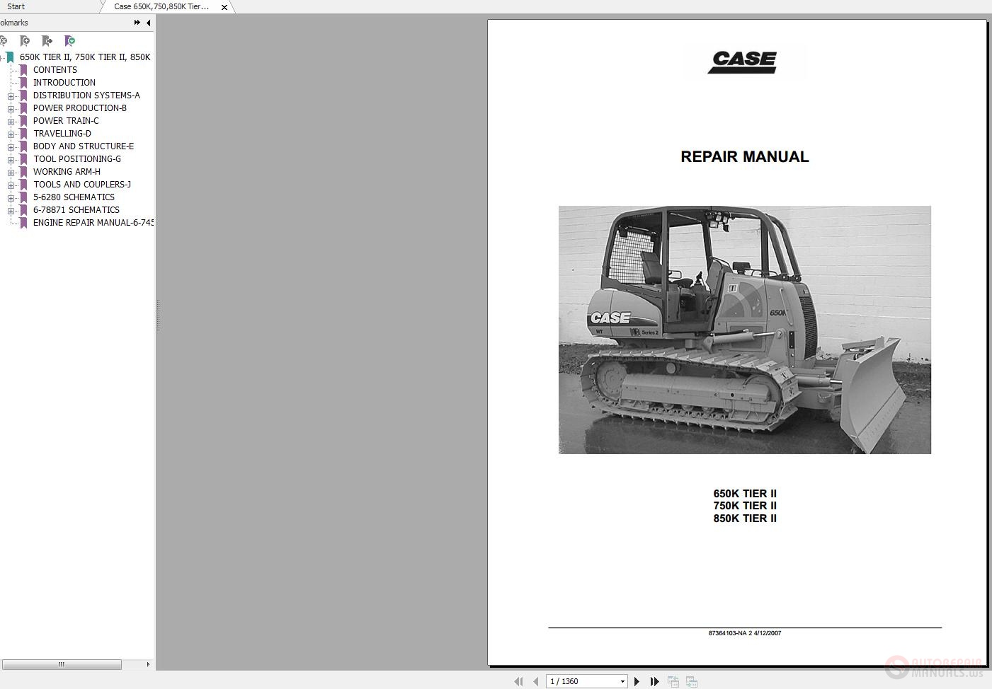 CLICK HERE DOWNLOAD Case 650K,750,850K Tier 2 Dozer Repair Manual ...