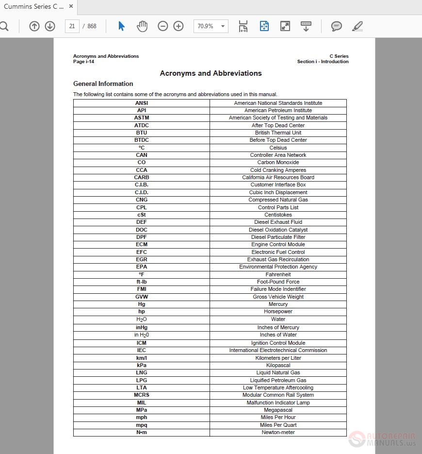 Cummins Series C Engine 3666003 Repair Manual | Auto Repair Manual