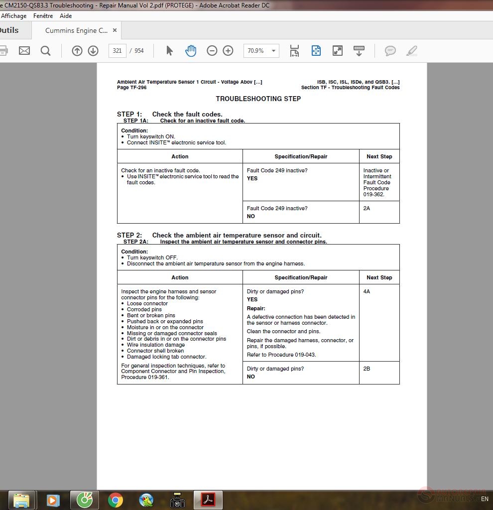 Cummins Engine CM2150-QSB3.3 Troubleshooting - Repair Manual Vol 2 ...