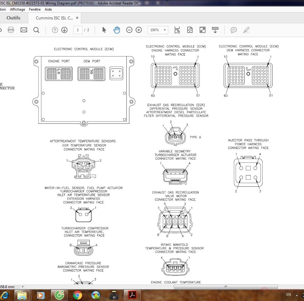 Cummins ISC ISL CM2150 4021573-01 Wiring Diagram | Auto Repair Manual