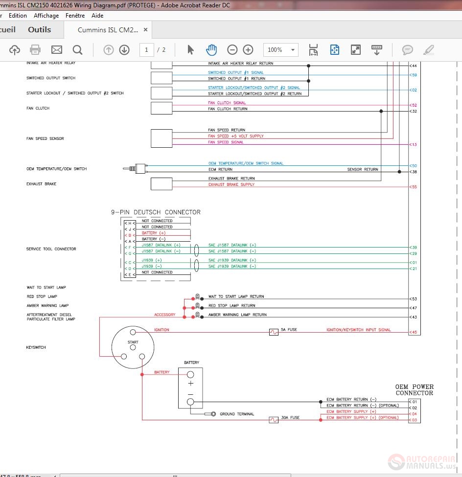 Cummins ISL CM2150 4021626 Wiring Diagram | Auto Repair Manual Forum ...