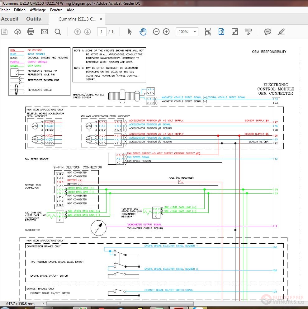 Cummins ISZ13 CM2150 4022174 Wiring Diagram | Auto Repair Manual Forum ...