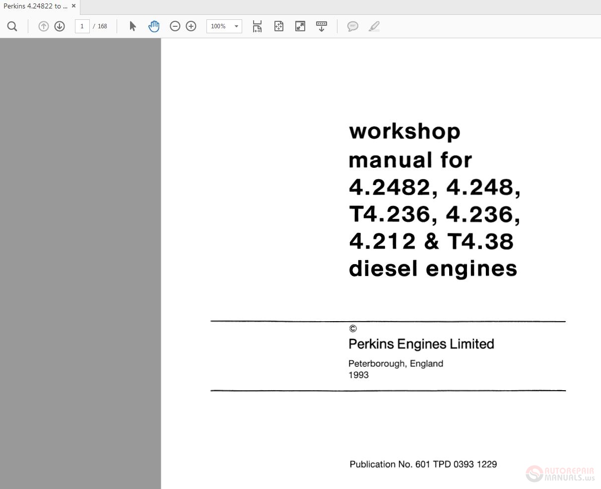 Perkins 4 242 To T4 38 Tpd1229e5 Workshop Manual Auto Repair Manual Forum Heavy Equipment Forums Download Repair Workshop Manual