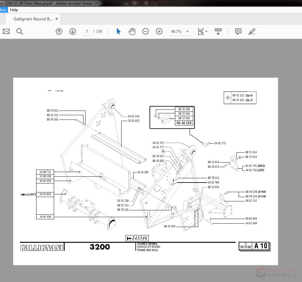 Gallignani 9300 parts manual in PDF format 